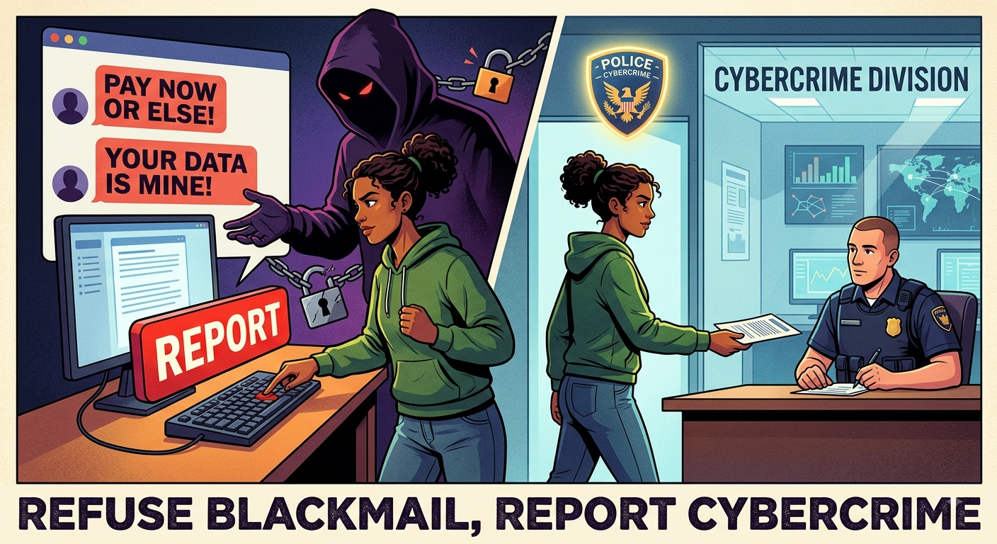 Illustration representing reporting cybercrime through official Indian government channels